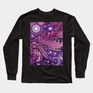 Other Worldly Designs- nebulas, stars, galaxies, planets with feathers Long Sleeve T-Shirt